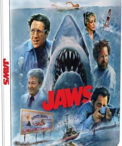 Jaws DVD - 50th Anniversary 4K UHD & Blu-Ray Steelbook Cover