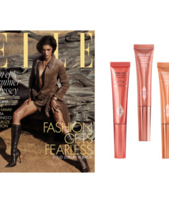 ELLE Magazine July/August 2026 + Harper's Bazaar Twin Pack & Charlotte Tilbury Beauty Light Wand Banner White Background