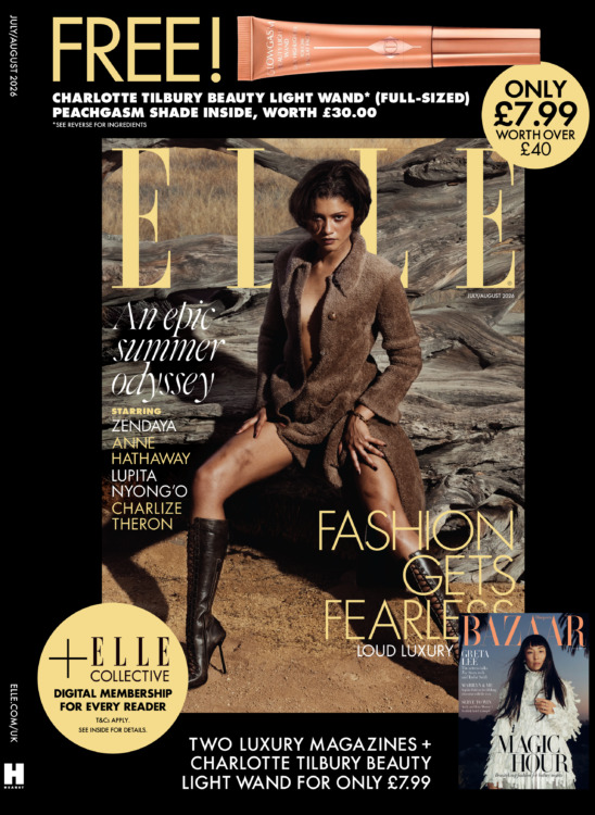 ELLE Magazine July/August 2026 + Harper's Bazaar Twin Pack & Charlotte Tilbury Beauty Light Wand
