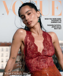 Vogue Magazine July 2026 Featuring Zoe Kravitz + FREE Vogue Pouch Official Cover