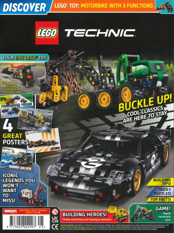 LEGO Discover Magazine Technic 12 + FREE LEGO Technic Toy