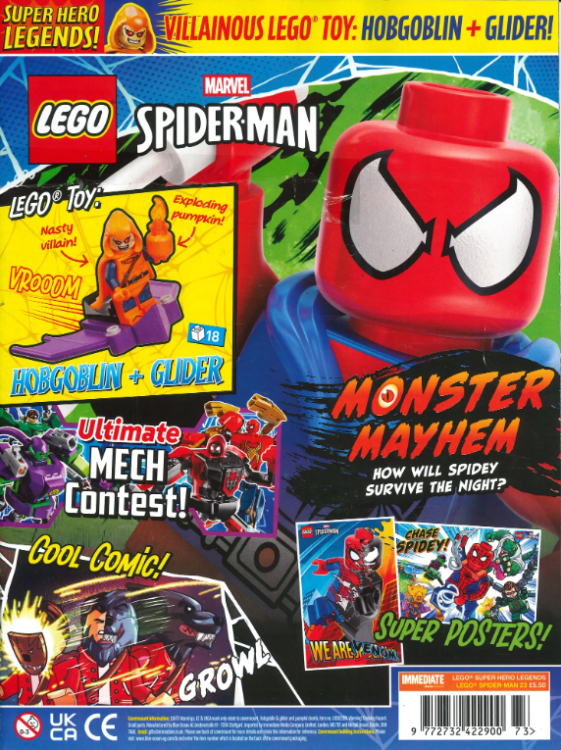 LEGO Superhero Legends Magazine Spiderman Issue 23 + Hobgoblin & Glider Minifigure
