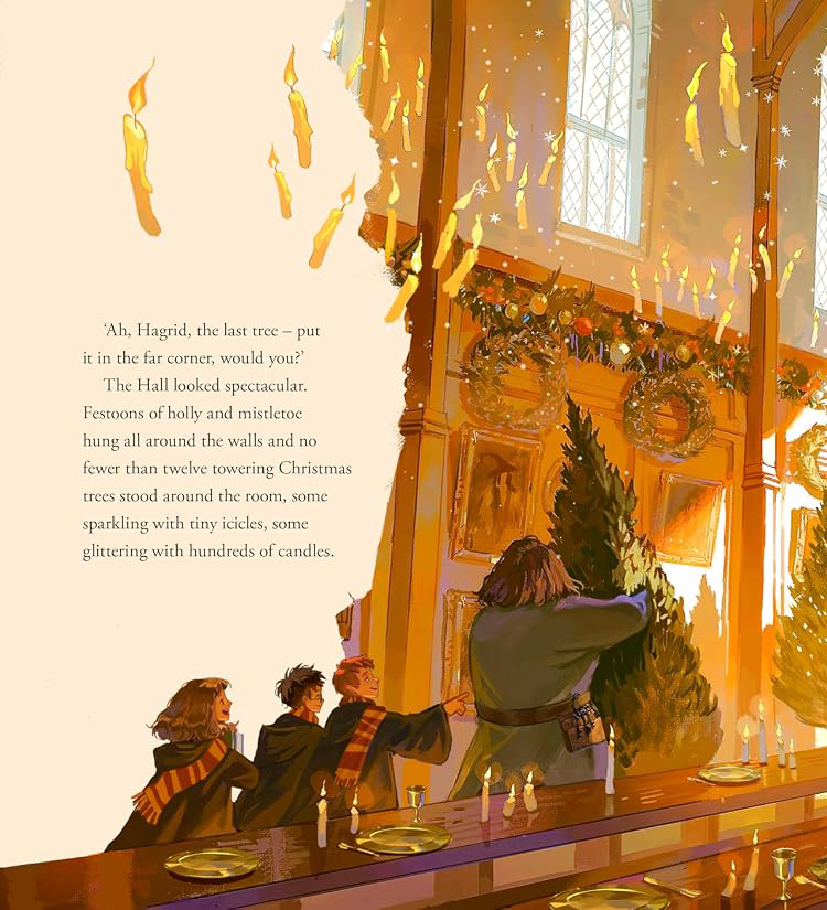 Christmas at Hogwarts Hardback Book - A joyfully illustrated gift book featuring text from ‘Harry Potter and the Philosopher’s Stone’ - Image 4