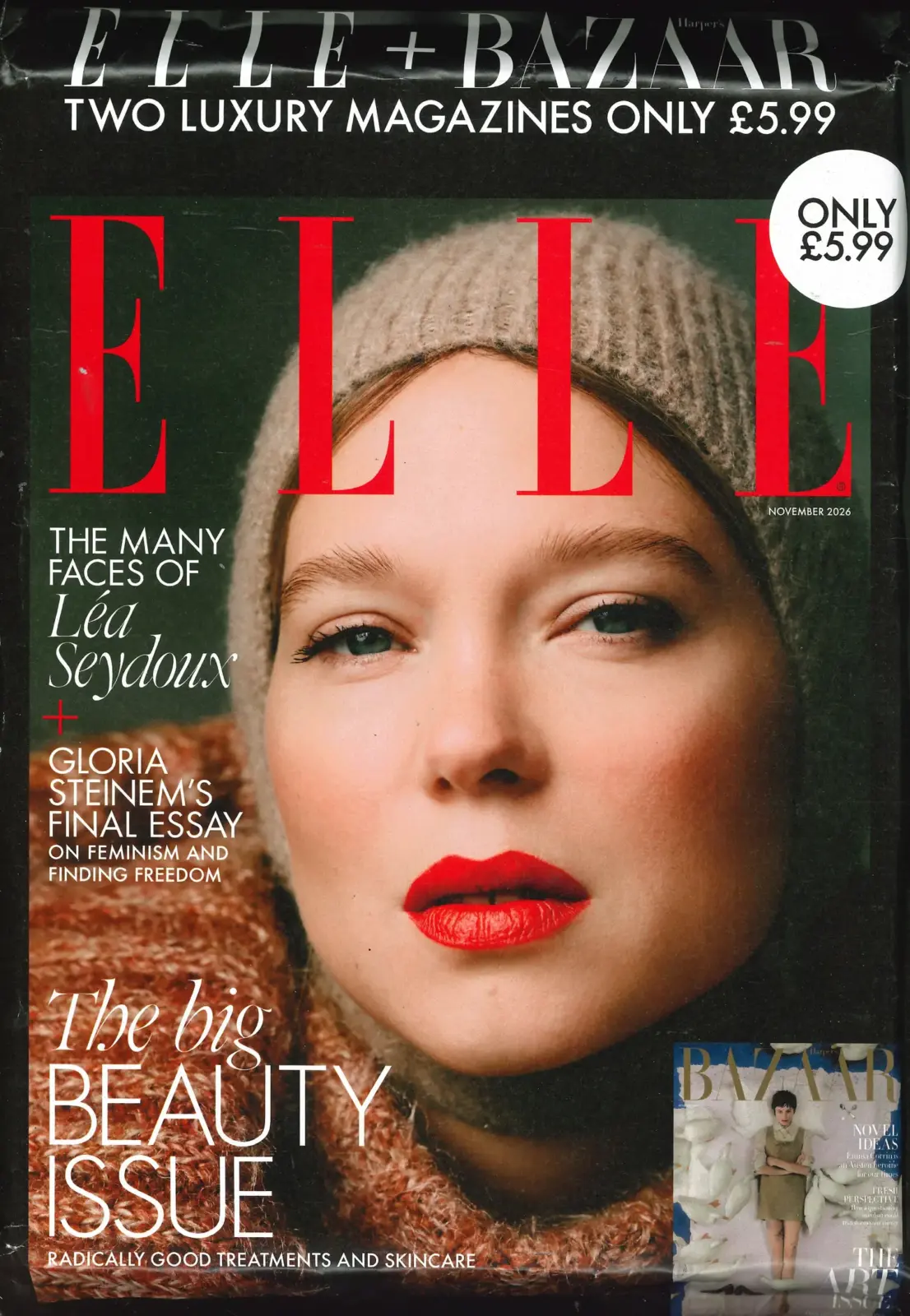 ELLE Magazine November 2026 + Harper's Bazaar Magazine November 2026 Double Pack